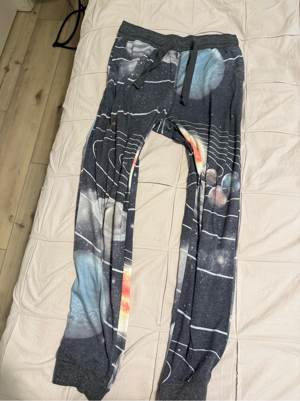 Galaxy Planet Print Jogger Pants - Space Graphic